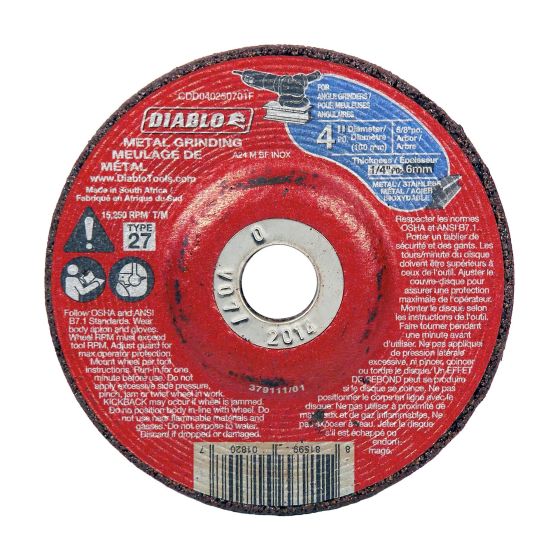 Disque de meulage pour métal, 4"