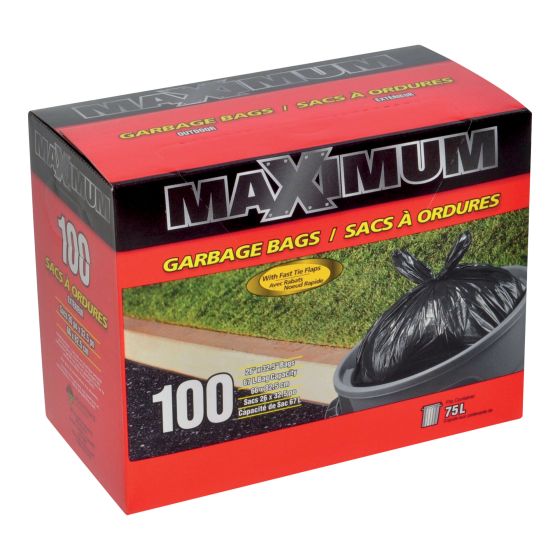 Garbage Bag - Black - 100/Pkg