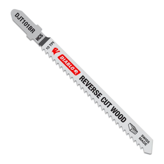 Lames de scie sauteuse en acier haute teneur carbone, coupe inversée dans bois, 4" x 10 DPP, 5/pqt