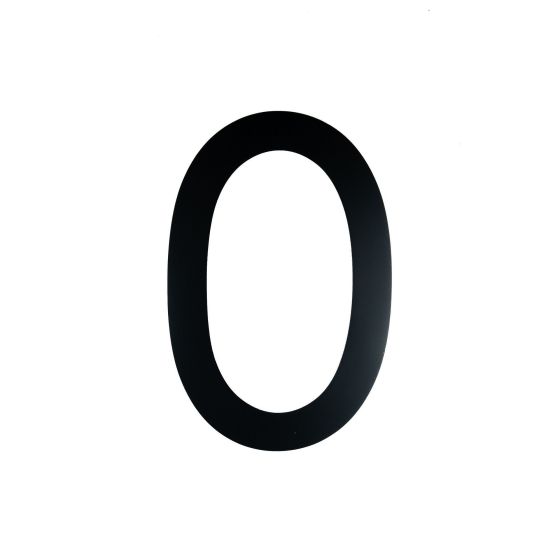Black Contemporary 9" House Number - #0