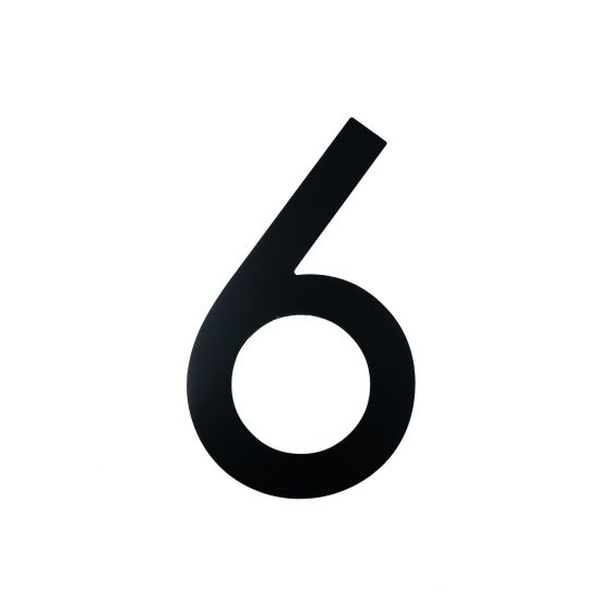 Black Contemporary 9" House Number - 6