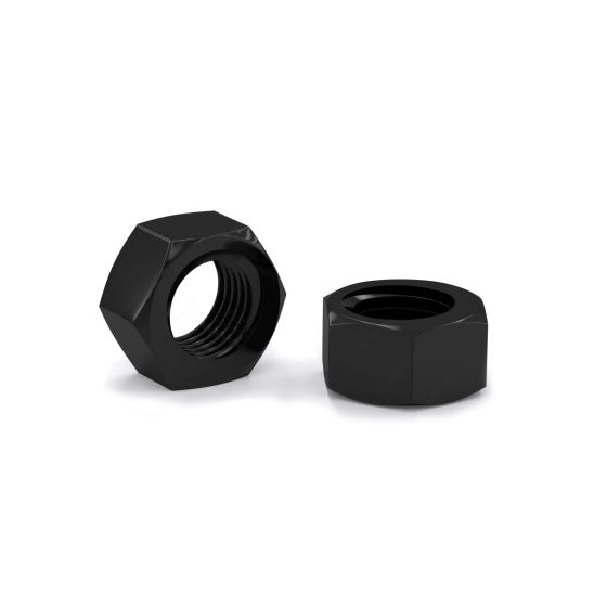 Steel Hex Nut - Black Rustproof Finish - 3/8" - 8/Pkg