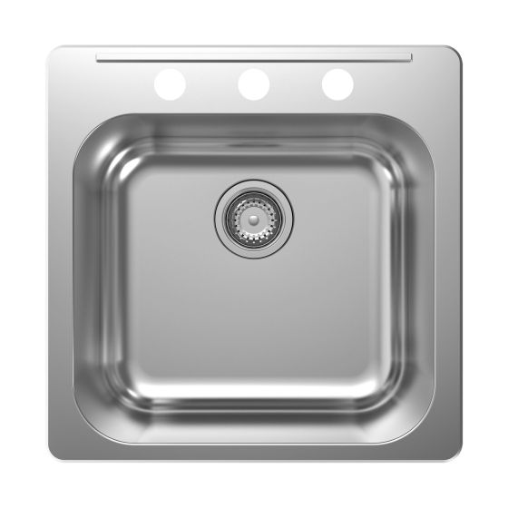 Évier de cuisine simple, inox, 20" x 20 1/2"