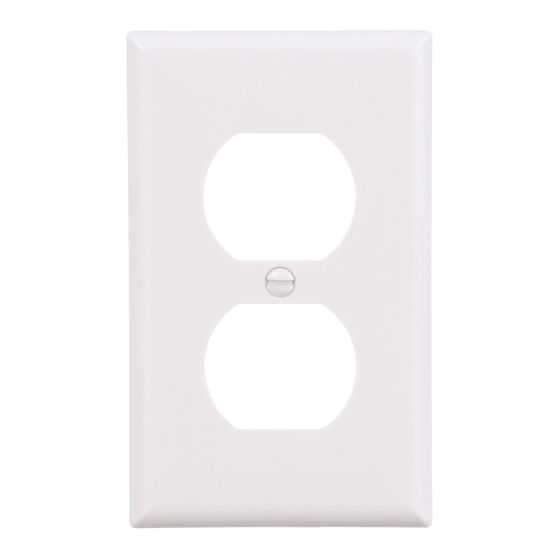 Wallplate  - Duplex Receptacle - Plastic - White