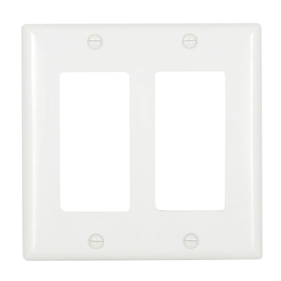 Wallplate - Decorative - 2 Gang - Plastic - White