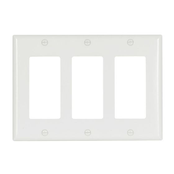 Plaque murale décorative triple, plastique, blanc