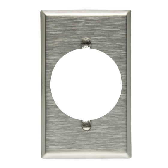 Plaque murale simple, trou 2,15", inox, métallique