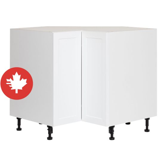 Caisson inférieur de coin 2 portes, Shaker, blanc, 36" x 34 3/4" x 24"