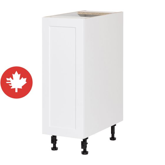 Caisson inférieur 1 porte Shaker, blanc, 12" x 34 3/4" x 24"