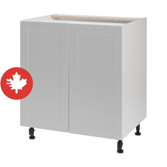 Caisson inférieur 2 portes, Shaker, gris, 30" x 34 3/4" x 24"