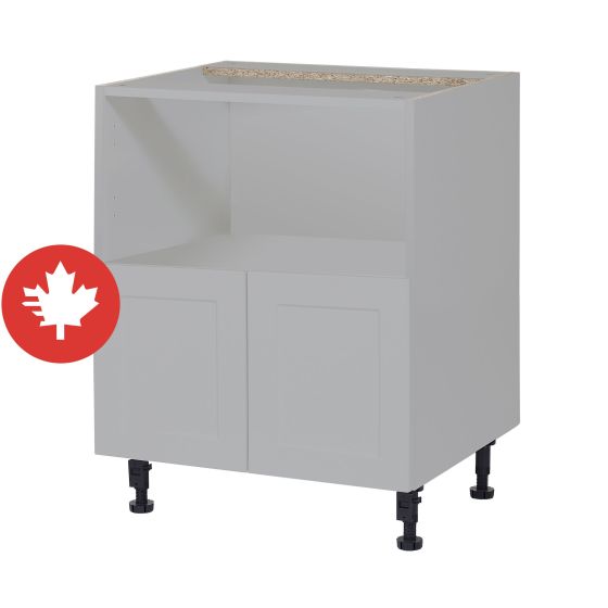 Caisson inférieur pour micro-ondes 2 portes, Shaker, gris, 24" x 34 3/4" x 24"