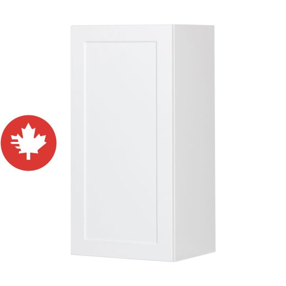 Wall Cabinet 1 Door - Shaker - White - 15" x 30" x 12 1/2"