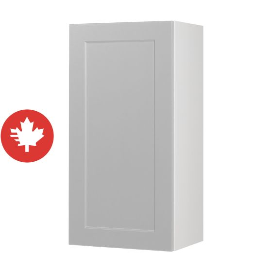 Caisson supérieur 1 porte, Shaker, gris, 15" x 30" x 12 1/2"