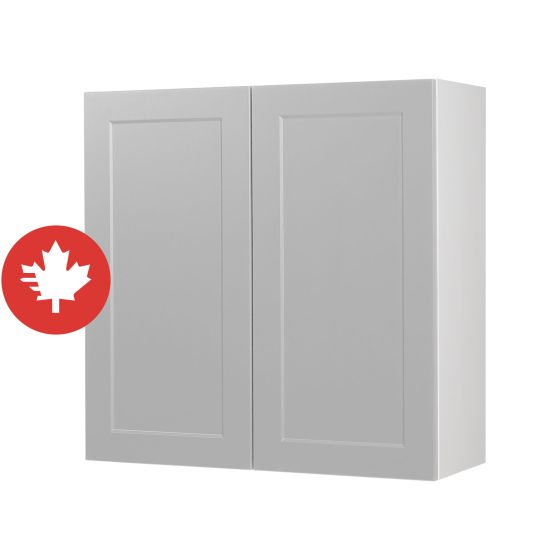 Caisson supérieur 2 portes, Shaker, gris, 36" x 30" x 12 1/2"