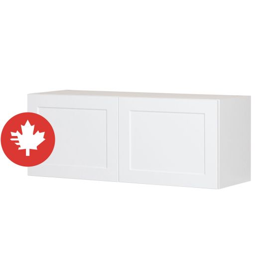 Wall Fridge Cabinet 2 Doors - Shaker - White - 36" x 14" x 12 1/2"