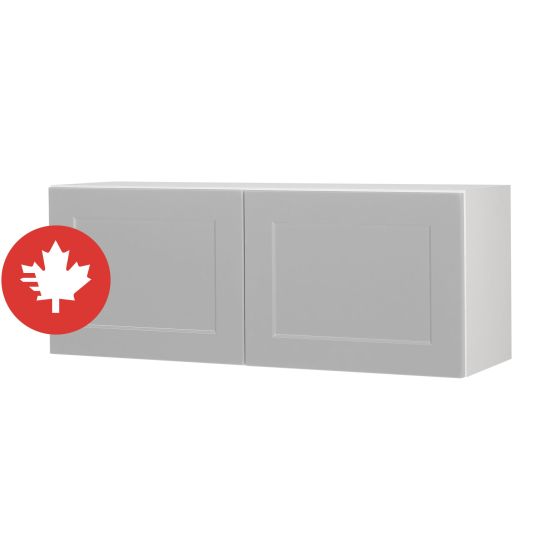 Wall Fridge Cabinet 2 Doors - Shaker - Grey - 36" x 14" x 12 1/2"