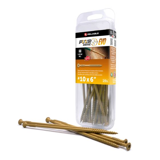 Vis T25, PWR Drive Evo, brun, #10 x 6", 20/pqt