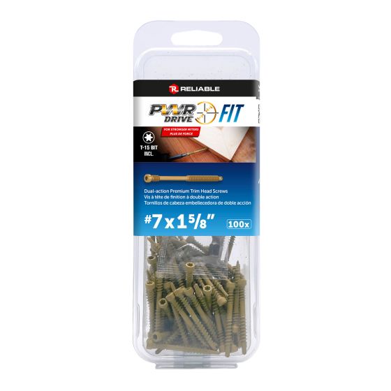 Vis de finition PWR Drive FIT, tête double action, #7 x 1 5/8 po, bronze, 100/pqt