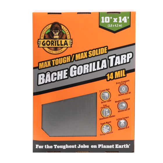 Gorilla Max Solid Tarp - Silver - 10' x 14'