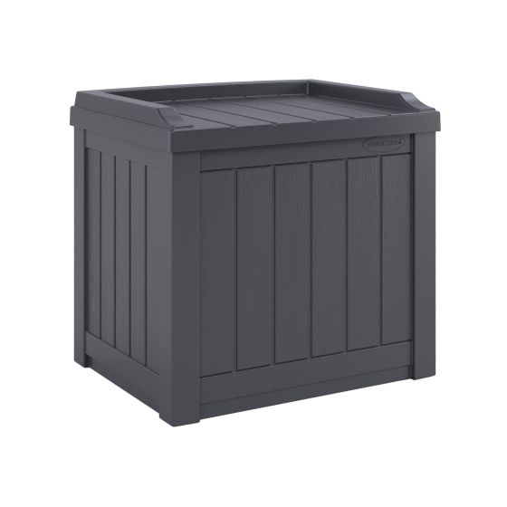 Banc de rangement extérieur, gris, 22 gl