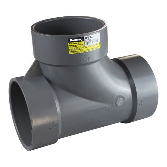 Tee Wye Hub - RadonX - PVC - SGV - 4" x 10'
