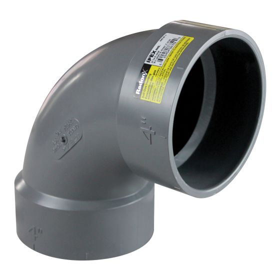 Elbow Hub 90° - RadonX - PVC - SGV - 4"