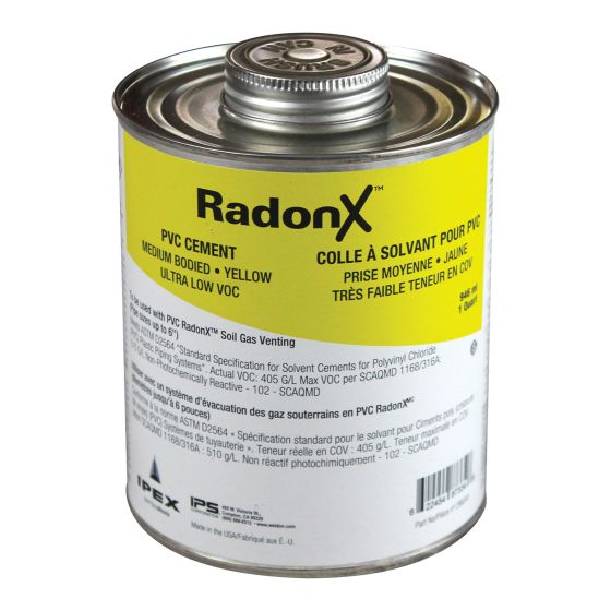 Colle à solvant pour PVC, RadonX, SGV, 946 ml