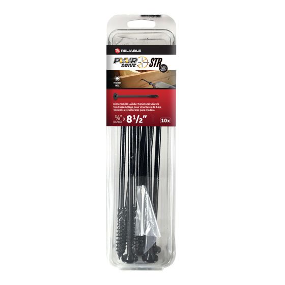 Vis structurale, PWR, T17, noir, 3/8" x 8 1/2", 10/pqt