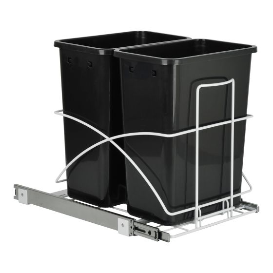 Poubelle coulissante, 2 x 29 l, 20" x 14,5" x 19,5"