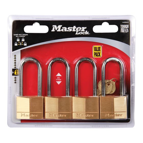 Bass Padlock - Long Shackle - 2" - 4/pkg