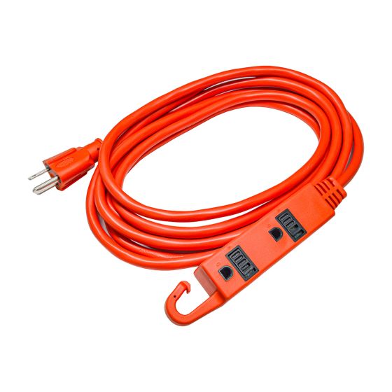 Rallonge extérieure, 3 prises, 16/3, orange, 9,1 m