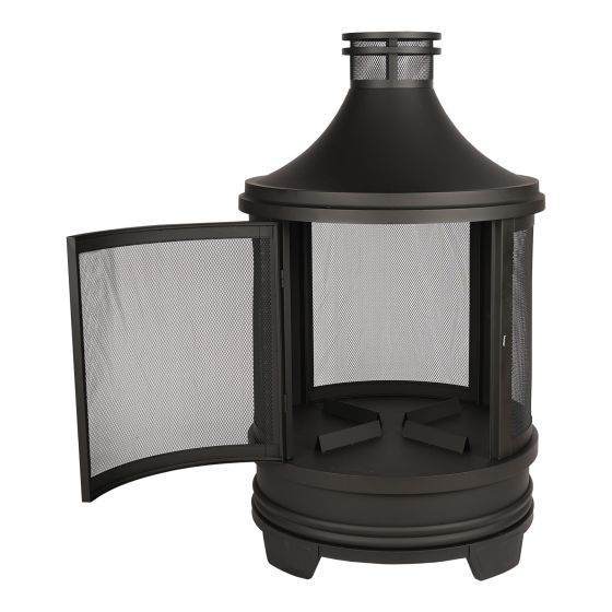 Steel Wood Fire Pit - Black - 30" x 50"