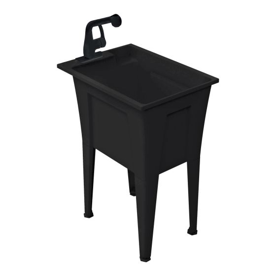 Nova Utility Sink with Faucet - 1 Handle - Black