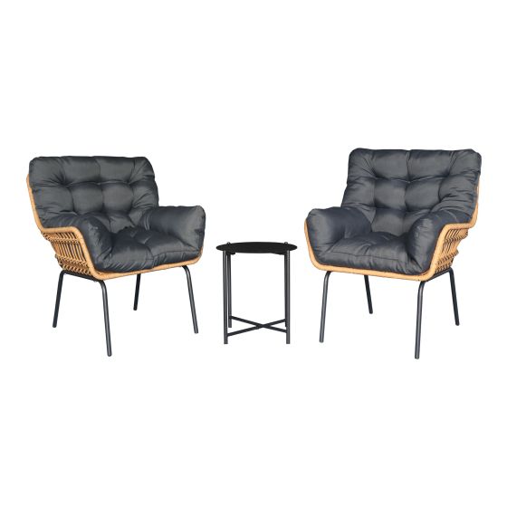 Bistro Set – Steel and Wicker – 3 pcs