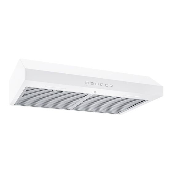 Hotte sous armoire, Glacier, 490 CFM, blanc, 30"
