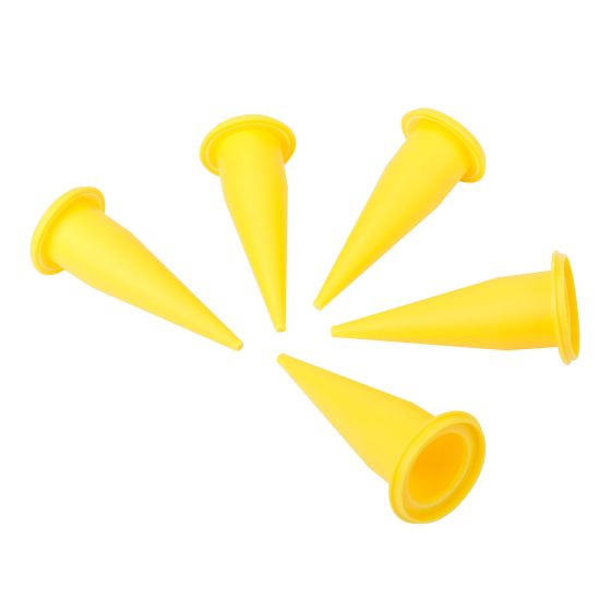 Embouts pour pistolet à calfeutrer, lot de 5, PE jaune