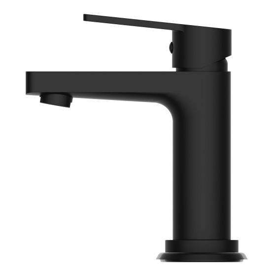 Robinet de lavabo, 1 poignée, Rimini, noir mat