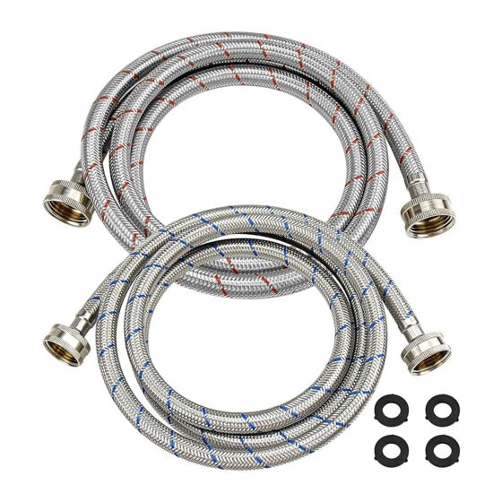 Connecteur tressé pour laveuse, acier inoxydable, 60", 2/pqt