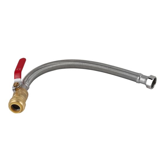 Braided Connector For Water Heater - 3/4" FIP x 3/4" Ball Valve - 18"