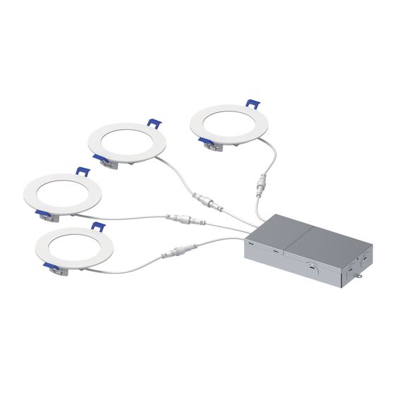 Ensemble de luminaires encastrés, DEL, 4 en 1, 5 CCT, 4", 12/pqt