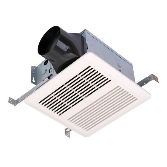 Ventilateur de salle de bain, blanc, 90 PCM, 0,8 sone, 9'' x 9'' x 5 3/4''