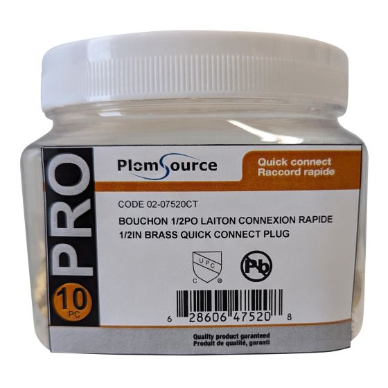 Quick-Connect Plugs, Brass, 1/2-in, 10-pk