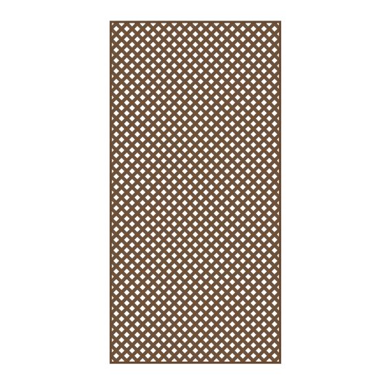 Treillis, Diamant, PVC, noyer, 4’ x 8’