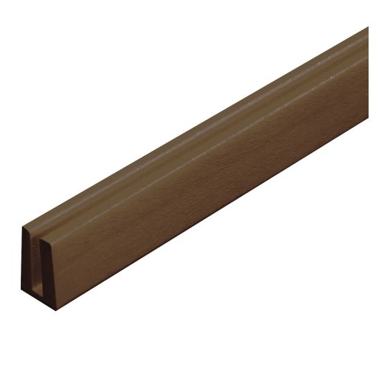 Moulure en U pour treillis panneau d’intimité, PVC, noyer brésilien, 8’