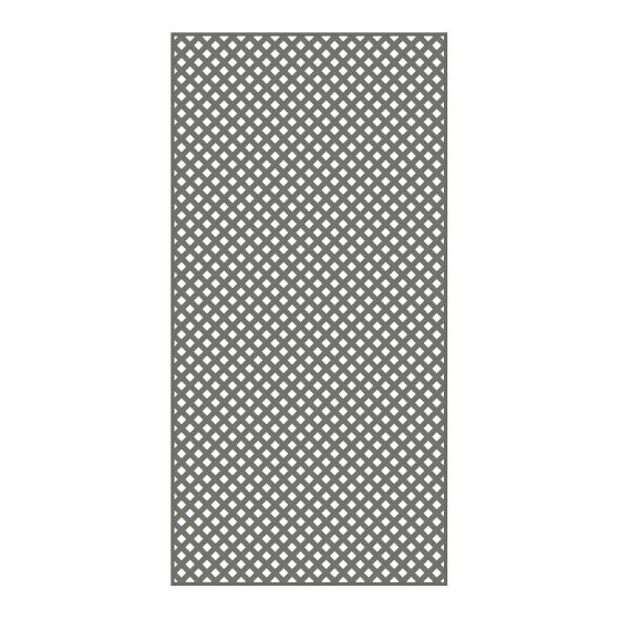 Treillis, Diamant, PVC, gris, 4’ x 8’