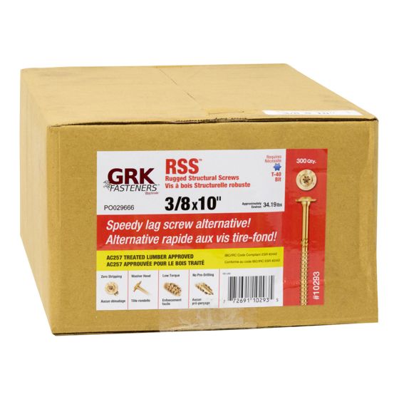GRK Fasteners Black RSS 3/8 X 10-16293 Structural Screws – 50-Pack, Hardened Steel For Architectural Applications