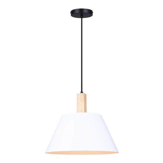 Luminaire suspendu Maderrio, 14,5", noir-blanc mat