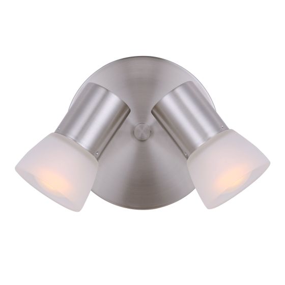 Plafonnier, 2 lumières, Hudsa, nickel brossé