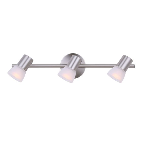 Rail, 3 lumières, Hudsa, nickel brossé