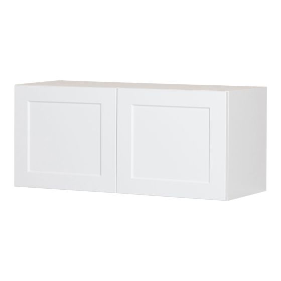 Wall Fridge Cabinet 2 Doors – Shaker - White - 33" x 14" x 12 1/2"